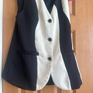 Black and White Buttoned Vest